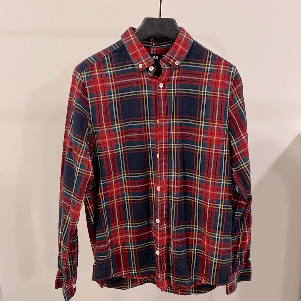 Plaid red button up